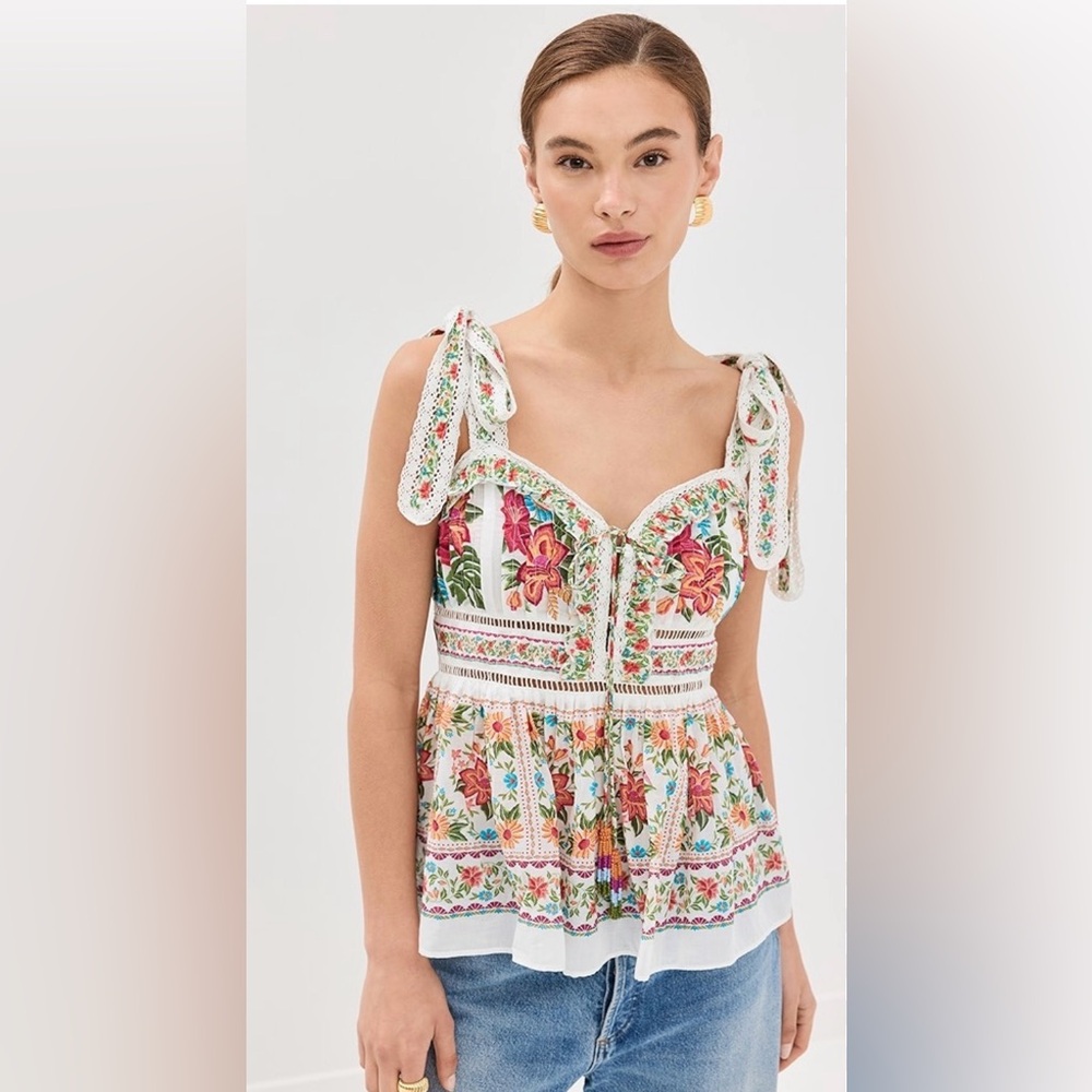 FARM Rio Stunning Embroidered Floral Top